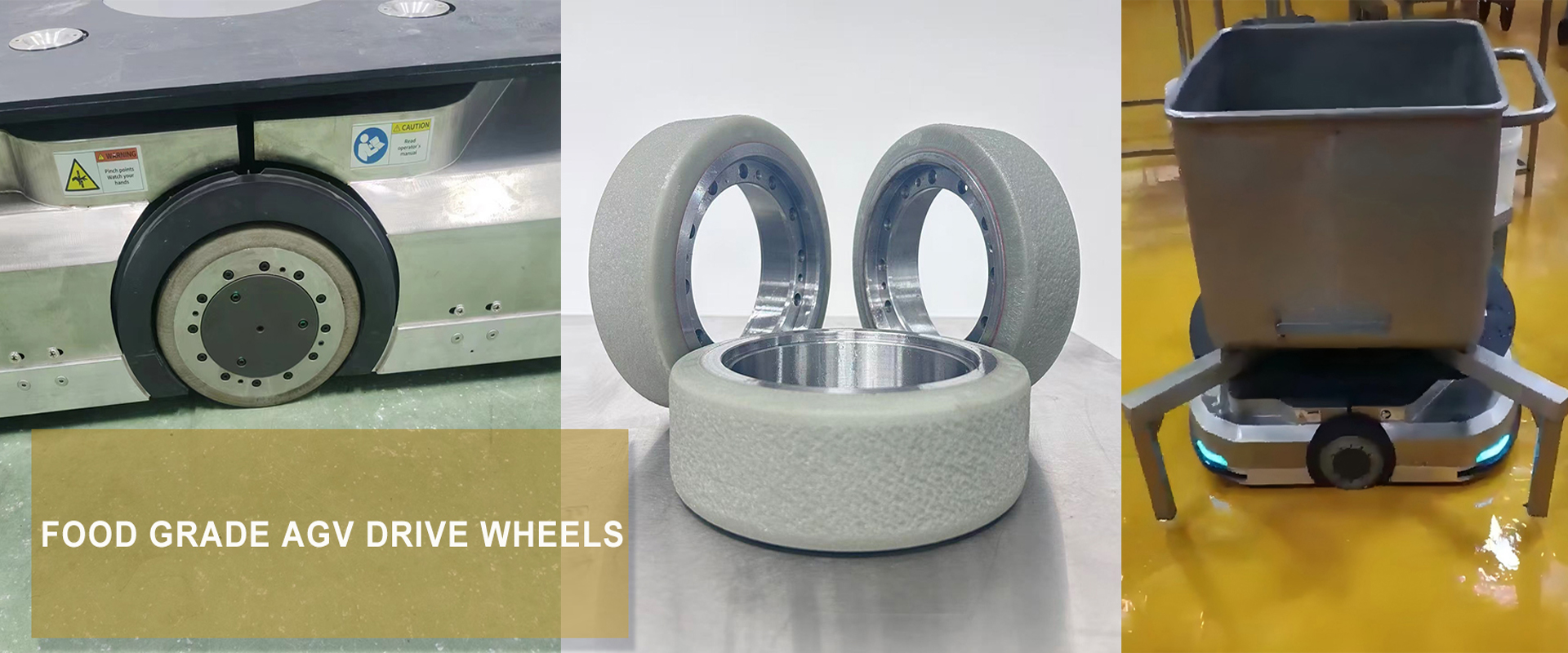 Polyurethane AGV drive wheels for food industry